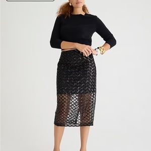 J Crew Lattice sequin pencil skirt
